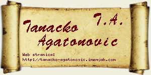 Tanacko Agatonović vizit kartica
